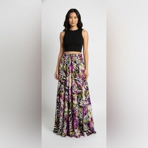 Tropical Print Maxi Skirt